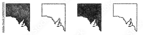 Sketch South Australia map design set