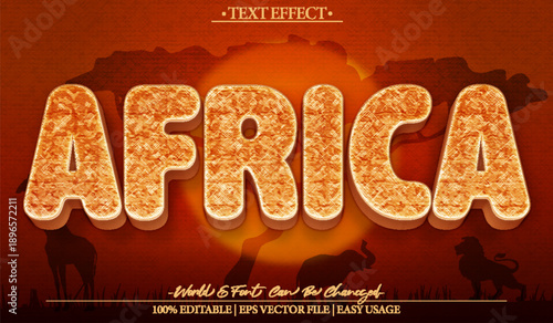  Africa Safari Tribal Wildlife Nature Vector Fully Editable Smart Object Text Effect