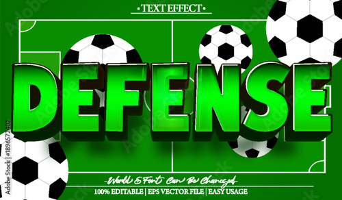  Football Soccer Defense Goal Kick Vector Fully Editable Smart Object Text Effect