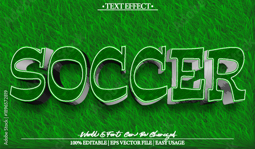  Soccer Football Match League Goal Vector Fully Editable Smart Object Text Effect