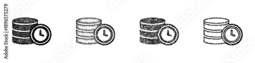 Sketch data retention icon design set