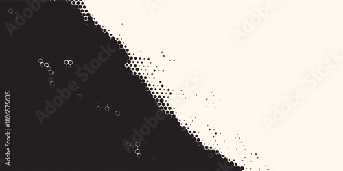 Abstract Vintage Halftone Hexagon Background. Abstract halftone background featuring hexagon and dot patterns with a vintage, distressed texture on a light beige surface.