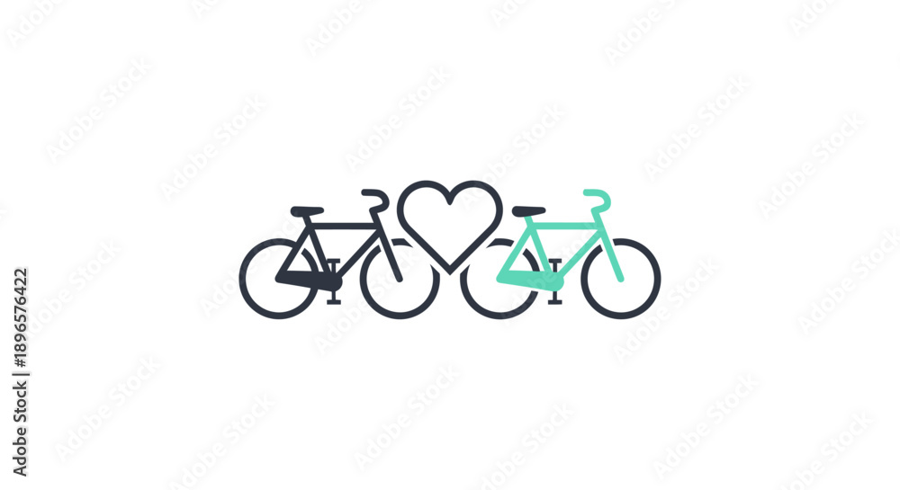 Obraz premium Bicycles in Love Symbol Design.
