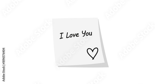 Handwritten love message on card.
