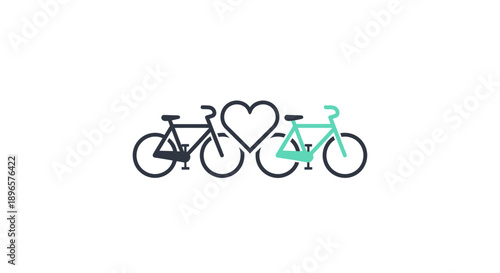 Bicycles in Love Symbol Design.