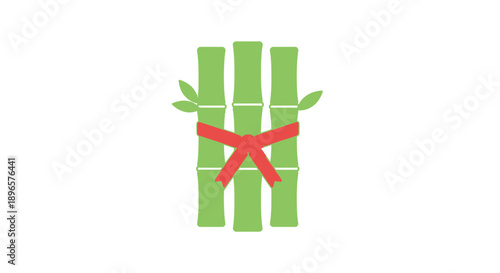 Bamboo Stems Tied with Red String.