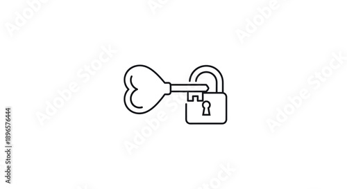 Key and padlock security symbol.