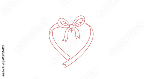 Pink heart with ribbon bow symbol.