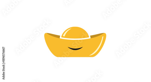 Happy smiling golden coin purse.