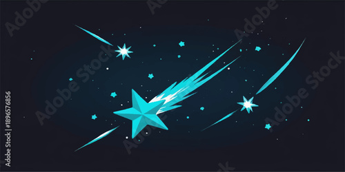 Abstract blue night sky vector illustration featuring a starry galaxy pattern with magic sparkles and shining constellations for a festive holiday wallpaper design