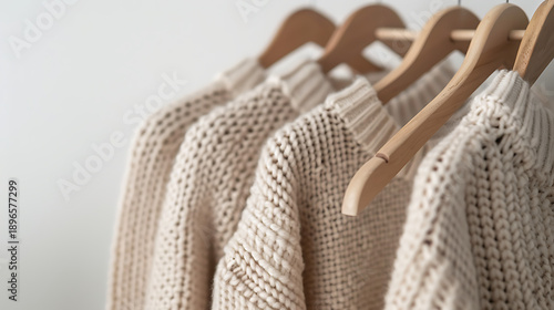 Elegant array of feminine beige sweaters