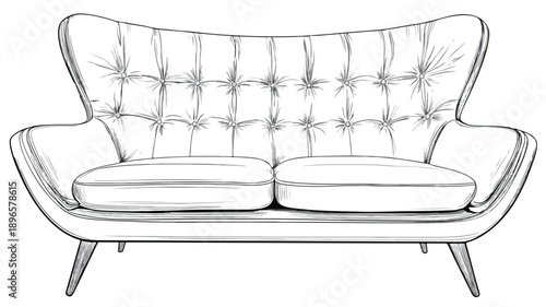 Modern Sofa Design Concept Vector Art and Illustration