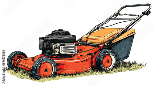 Lawn Mower Clipart Vector Art and Illustration for Lawncare Service Ads