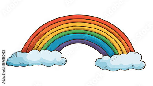 Colorful Rainbow Cartoon Style Vector Illustration for Vibrant Designs