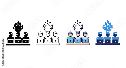 Collection of assorted icons displayed on a digital mix sheet style layout showcasing various themes (48)