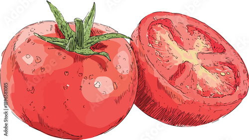 Fun and Vibrant Tomato Cartoon Clipart Vector Illustration for Design Projects
