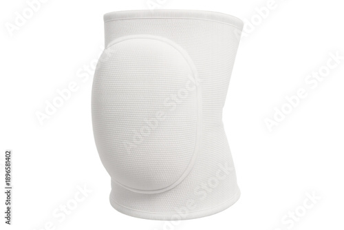 White knee pad for sports protection, transparent background