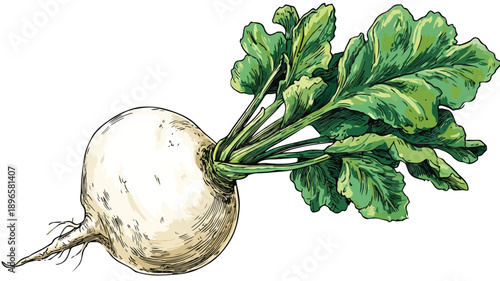 Vibrant Turnip Cartoon Clipart Vector Illustration for Designs and Projects