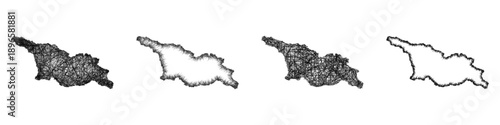 Sketch Georgia map design set