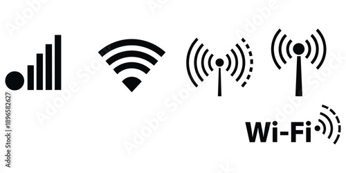 Wi- Fi signal strength and wireless network icons Wi-Fi