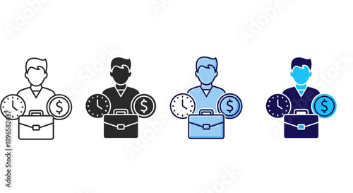 Various people pushing shopping carts with graphs and stars, icons mix sheet style, vector illustration