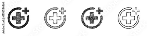 Sketch Medical Circle Plus logo design set