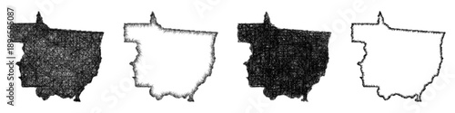 Sketch Mato Grosso map design set