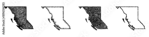 Sketch British Columbia map design set