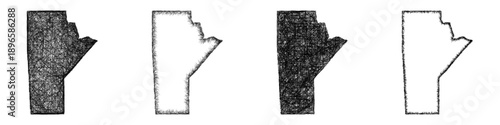 Sketch Manitoba map design set