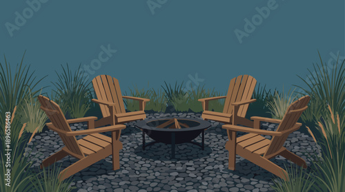 Cozy Outdoor Fire Pit Seating Area.