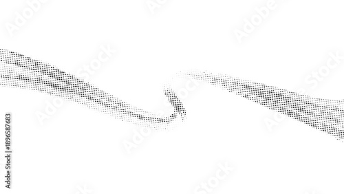 Halftone wave effect, dynamic dotted line abstract background with transparent png