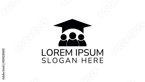 Simple graduation icon featuring three people under a graduation cap
