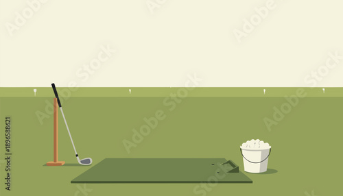 Golf course with equipment for practice.