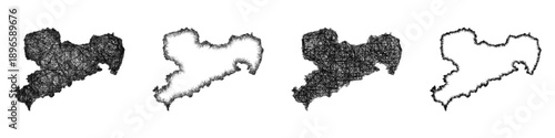 Sketch Sachsen map design set