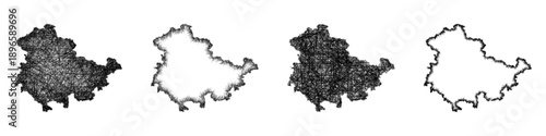 Sketch Thuringen map design set