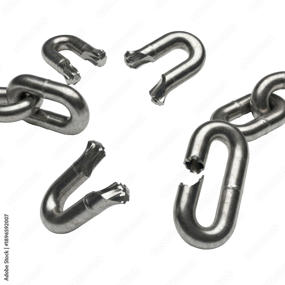 Obraz premium Broken metal chain, link failure