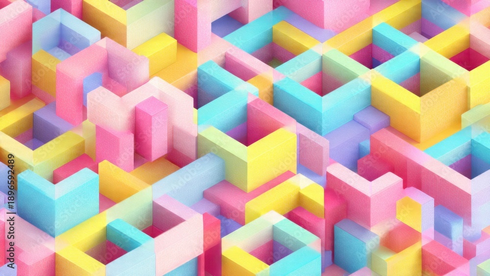 Obraz premium Colorful Abstract Isometric Blocks
