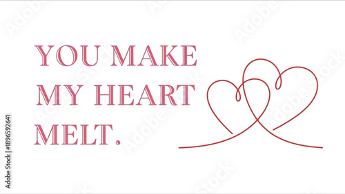 Interconnected Hearts Illustration with Heartfelt Message on a Simple Background from a Direct Viewpoint