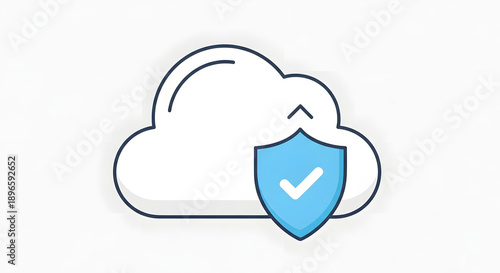 Cloud Storage Security Protection Icon.