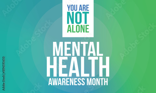 Mental Health Awareness Month in May. Annual campaign in United States. Raising awareness of mental health. Control and protection. Prevention campaign. Medical health care design. Vector illustration