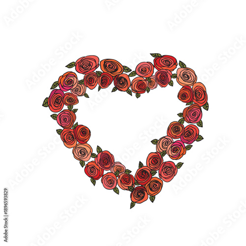 Hand drawn heart. Design elements for Valentine's day, wedding, birthday. Love vector illustration for posters, card, postcard. Decorative isolated image.