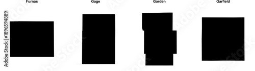 Furnas, Gage, Garden, Garfield outline maps