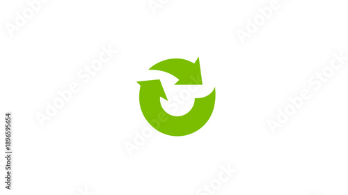 A green circular arrow illustration on a white background, symbolizing recycling and reuse