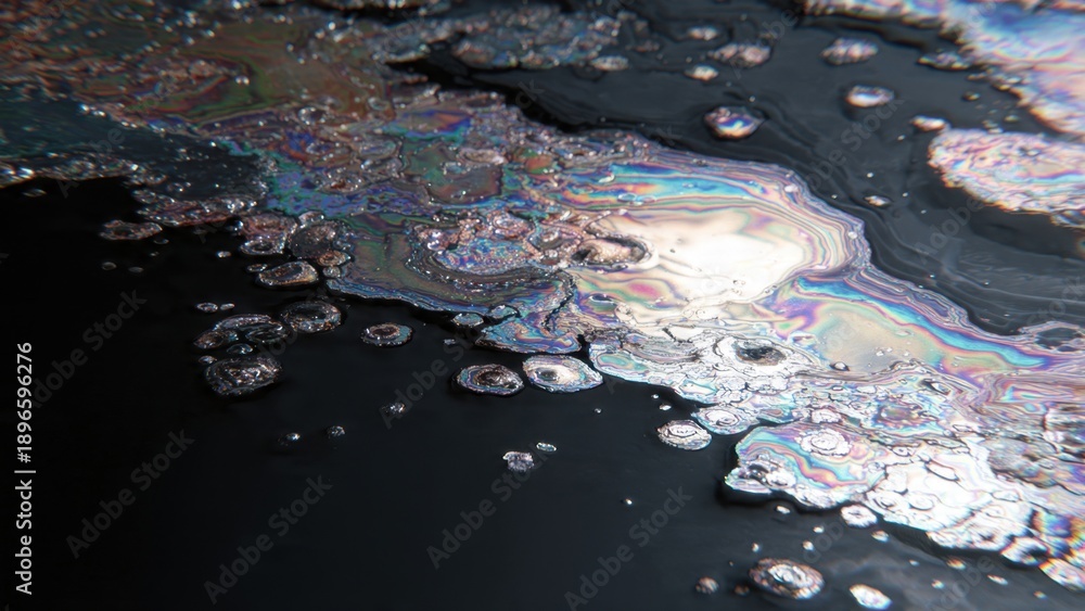 Obraz premium Oil slick with iridescent colors