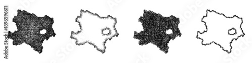 Sketch Niederosterreich map design set