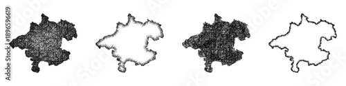 Sketch Oberosterreich map design set