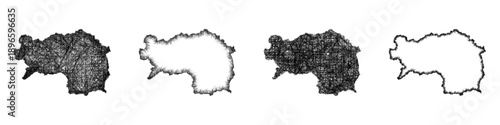 Sketch Steiermark map design set