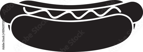Classic Hot Dog Bun Silhouettes for Concession Stand and Event Menus.eps