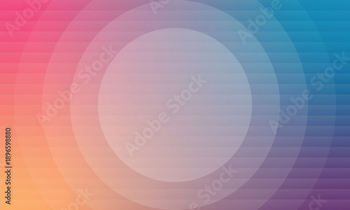 Abstract Geometric Background with Concentric Circles and Vibrant Multi-Color Gradient. Creative modern background. Clean minimalist geometric graphic. Wallpaper design. Vector