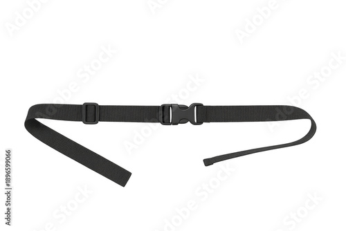 Black nylon webbing strap featuring a plastic buckle